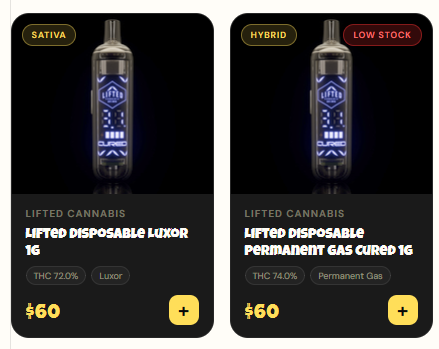 Lifted: The Luxor card shows the Cured device
