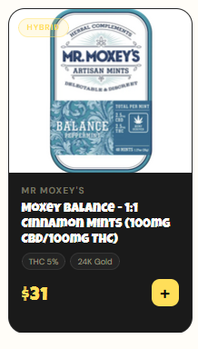 Mr Moxey's: The card sells cinnamon and the tin prints peppermint
